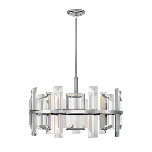 Odette 9 Light 30" Wide Drum Chandelierwith Emerald Cut Crystal Panels