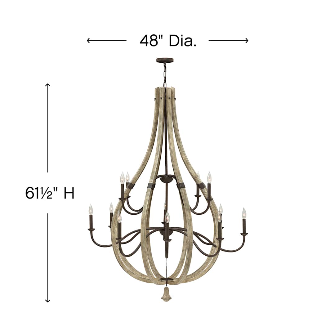 12 Light 2 Tier Chandelier from the Middlefield Collection