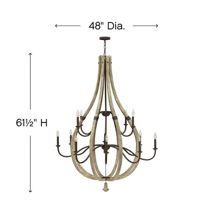12 Light 2 Tier Chandelier from the Middlefield Collection