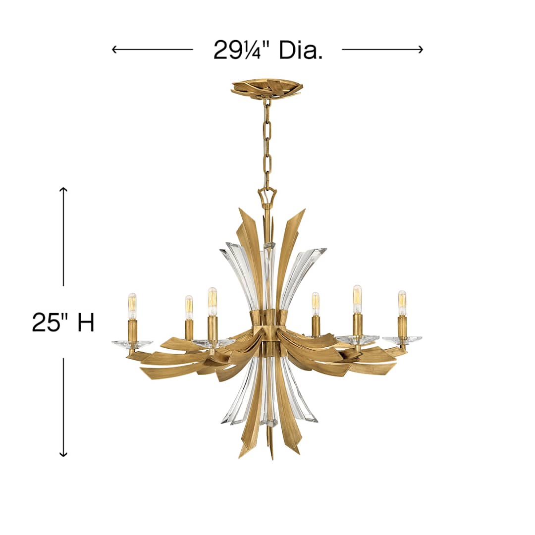 Vida 6 Light 29" Wide Abstract Chandelier