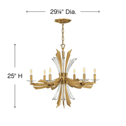 Vida 6 Light 29" Wide Abstract Chandelier