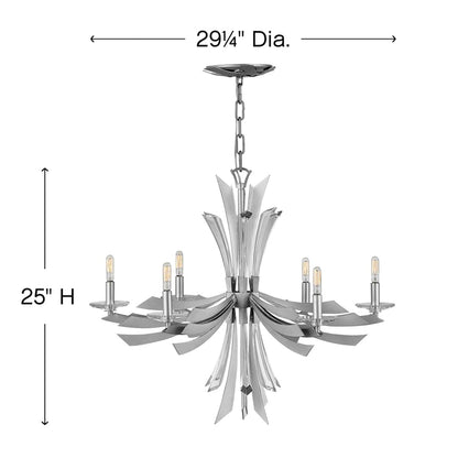 Vida 6 Light 29" Wide Abstract Chandelier