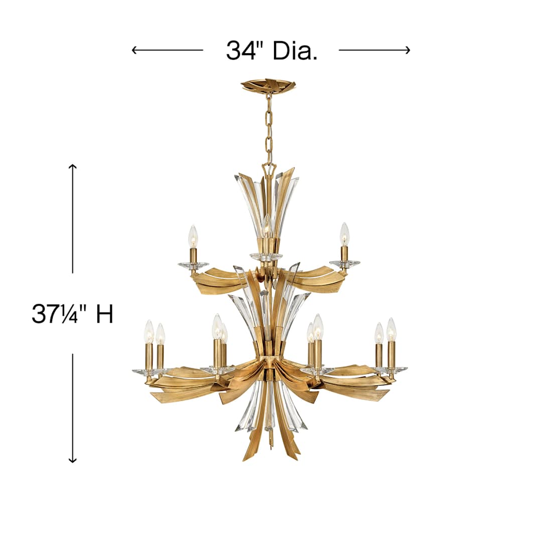 Vida 12 Light 34" Wide Abstract Chandelier