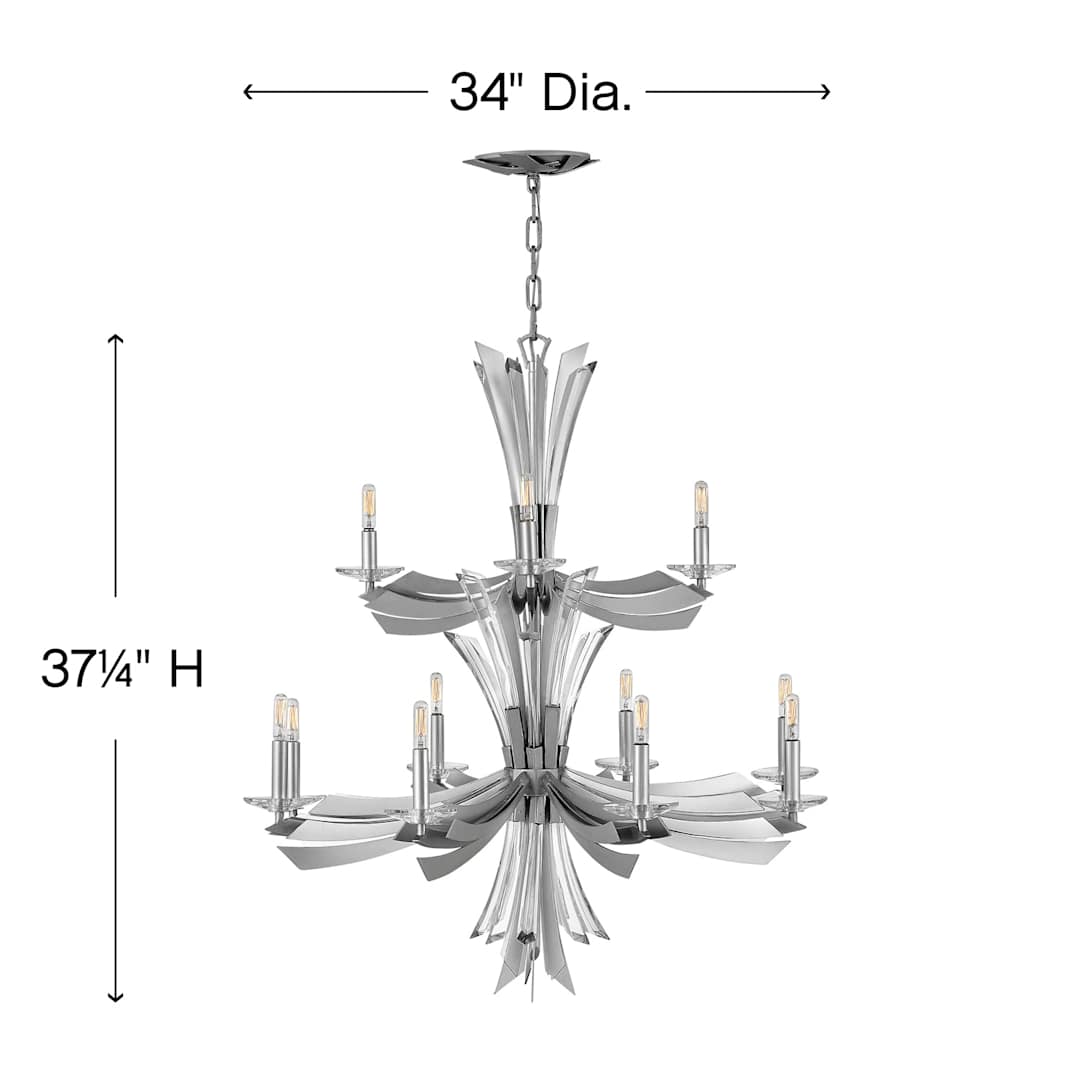 Vida 12 Light 34" Wide Abstract Chandelier