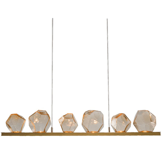 Gem 44" Wide 10 Light Hand Blown Glass LED Linear Suspension