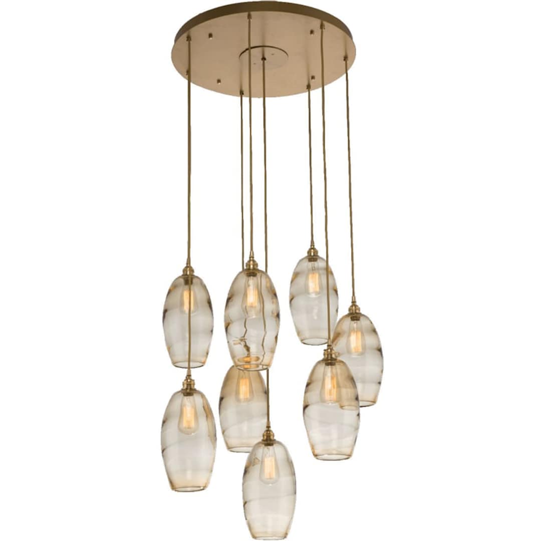 Ellisse 28" Wide Artisan Crafted 8 Light Optic Glass Pendant