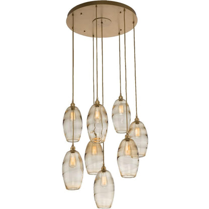 Ellisse 28" Wide Artisan Crafted 8 Light Optic Glass Pendant