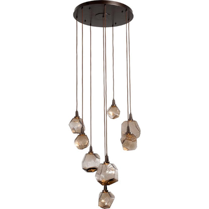 Gem 28" Wide 8 Light Hand Blown Glass LED Pendant