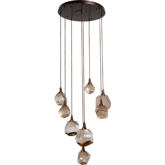Gem 28" Wide 8 Light Hand Blown Glass LED Pendant