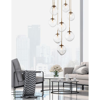 Aster 32" Wide 8 Light LED Crystal Multi Light Pendant