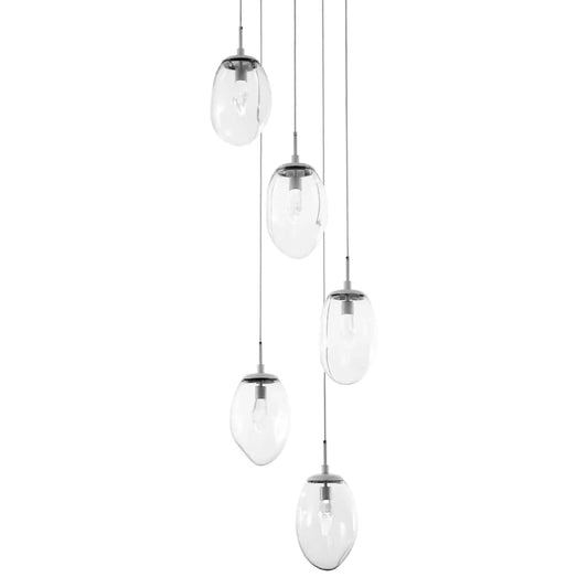 Meteo 22" Wide LED Crystal Multi Light Pendant