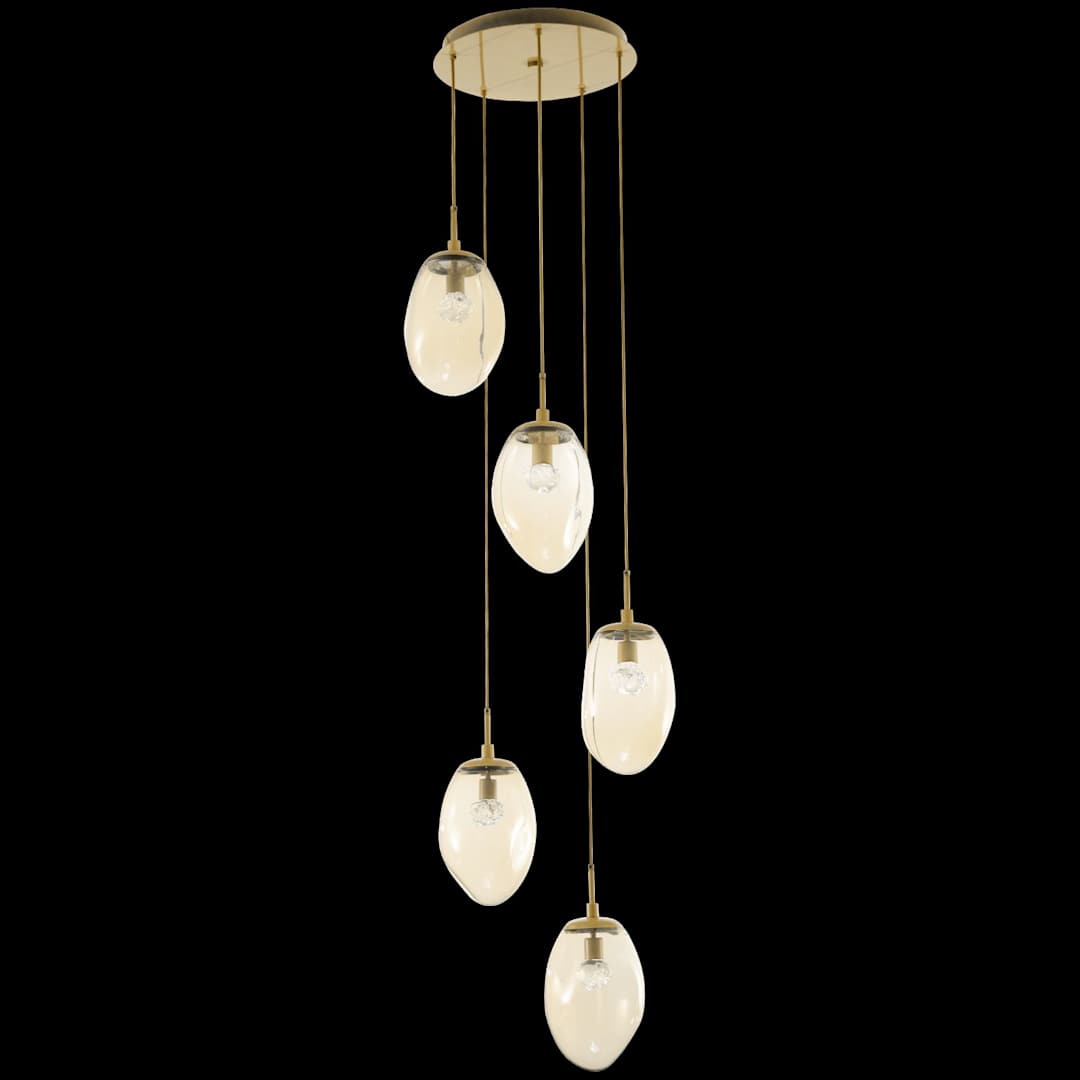 Meteo 22" Wide LED Crystal Multi Light Pendant