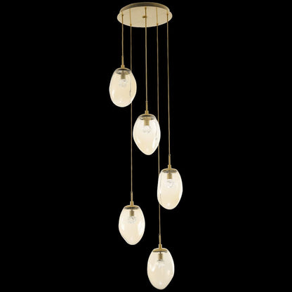 Meteo 22" Wide LED Crystal Multi Light Pendant