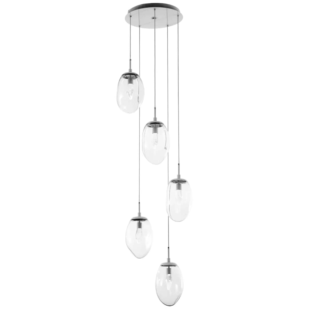 Meteo 22" Wide LED Crystal Multi Light Pendant