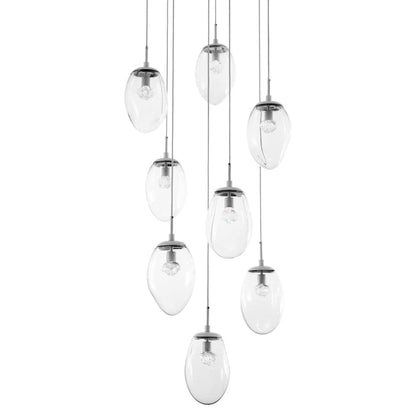Meteo 30" Wide 8 Light LED Crystal Multi Light Pendant