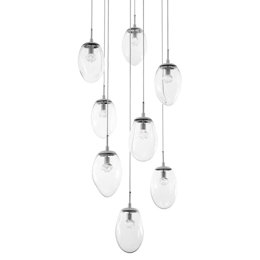 Meteo 30" Wide 8 Light LED Crystal Multi Light Pendant
