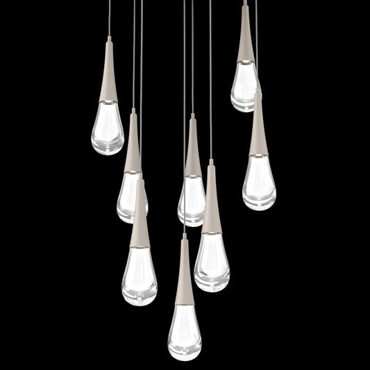 Raindrop 8 Light 27" Wide LED Abstract Multi Light Pendant - 3000K