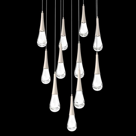 Raindrop 11 Light 33" Wide LED Abstract Multi Light Pendant - 2700K