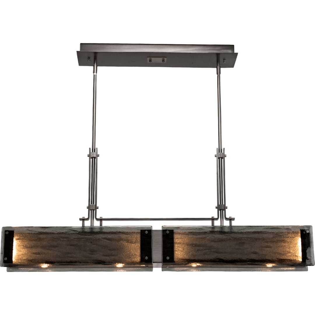 Urban Loft 44" Wide Artisan Crafted Linear Chandelier with Hand Textured Glass