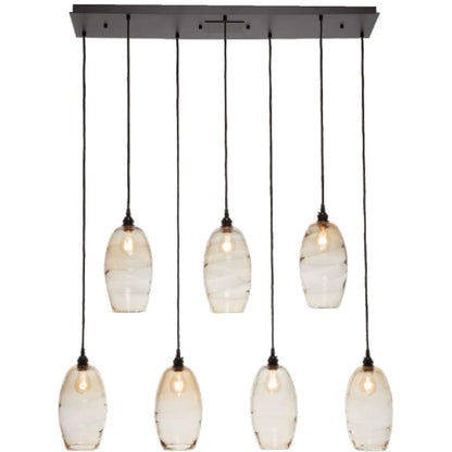 Ellisse 47" Wide Artisan Crafted 7 Light Optic Glass Linear Pendant