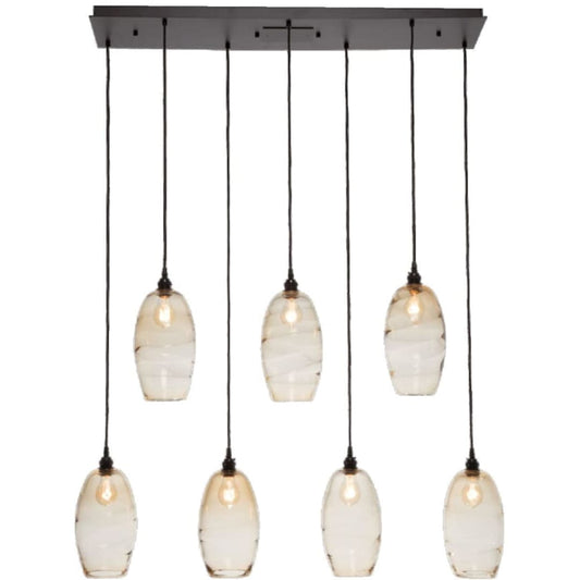 Ellisse 47" Wide Artisan Crafted 7 Light Optic Glass Linear Pendant