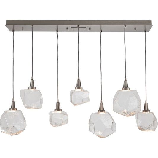 Gem 48" Wide 7 Light Hand Blown Glass Linear LED Pendant