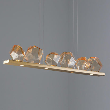 Gem 44" Wide 10 Light Hand Blown Glass LED Linear Suspension