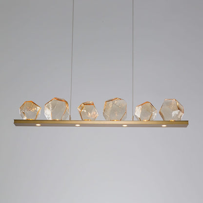 Gem 44" Wide 10 Light Hand Blown Glass LED Linear Suspension