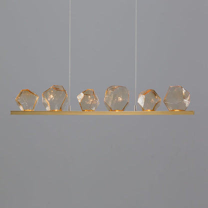 Gem 44" Wide 10 Light Hand Blown Glass LED Linear Suspension