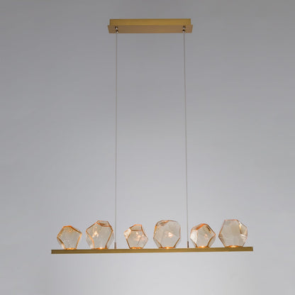 Gem 44" Wide 10 Light Hand Blown Glass LED Linear Suspension