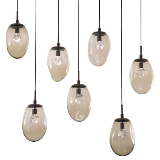 Meteo 48" Wide LED Crystal Linear Pendant