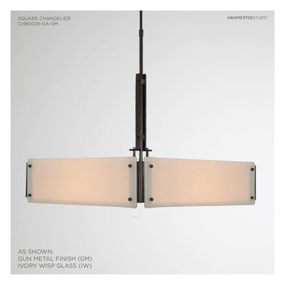 Urban Loft 24" Wide Artisan Crafted Chandelier with Hand Textured Glass