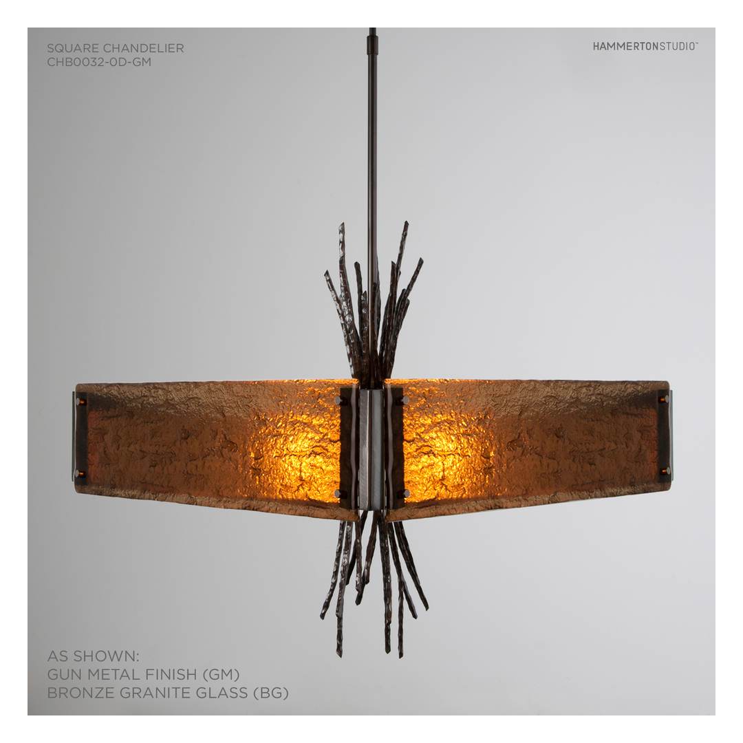 Ironwood 24" Wide Artisan Crafted Chandelier with Hand Textured Glass and Sculpted Steel