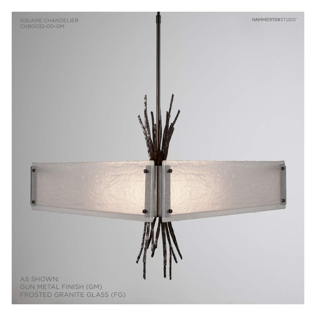 Ironwood 24" Wide Artisan Crafted Chandelier with Hand Textured Glass and Sculpted Steel