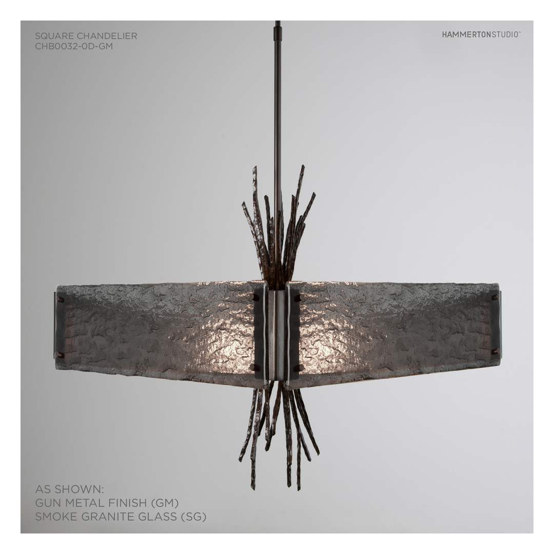 Ironwood 24" Wide Artisan Crafted Chandelier with Hand Textured Glass and Sculpted Steel