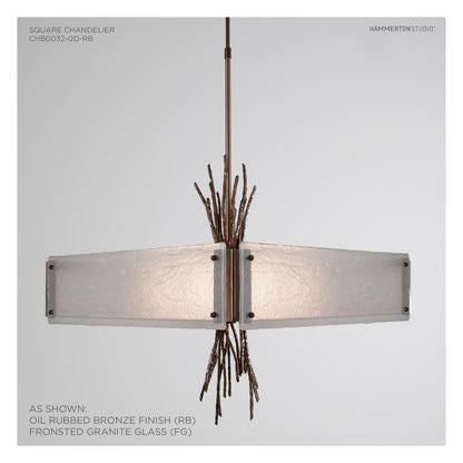Ironwood 24" Wide Artisan Crafted Chandelier with Hand Textured Glass and Sculpted Steel