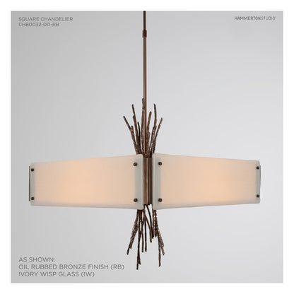 Ironwood 24" Wide Artisan Crafted Chandelier with Hand Textured Glass and Sculpted Steel