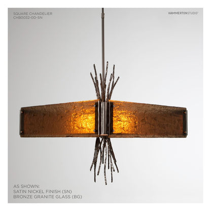 Ironwood 24" Wide Artisan Crafted Chandelier with Hand Textured Glass and Sculpted Steel