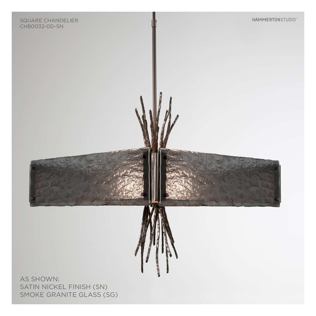 Ironwood 24" Wide Artisan Crafted Chandelier with Hand Textured Glass and Sculpted Steel