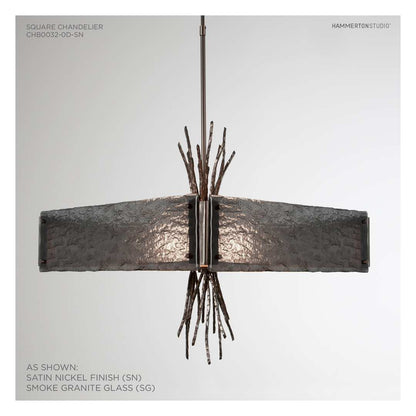 Ironwood 24" Wide Artisan Crafted Chandelier with Hand Textured Glass and Sculpted Steel