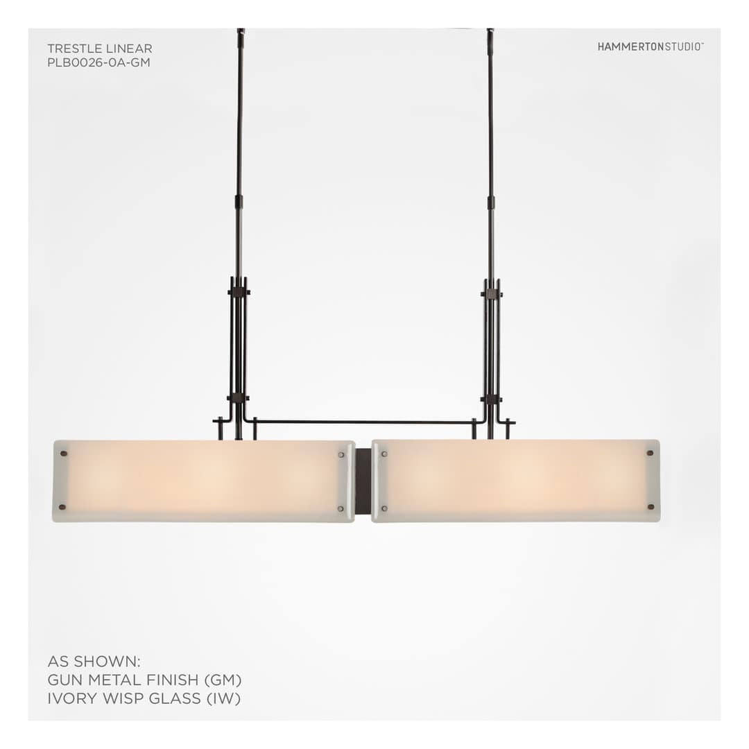 Urban Loft 44" Wide Artisan Crafted Linear LED Chandelier with Hand Textured Glass