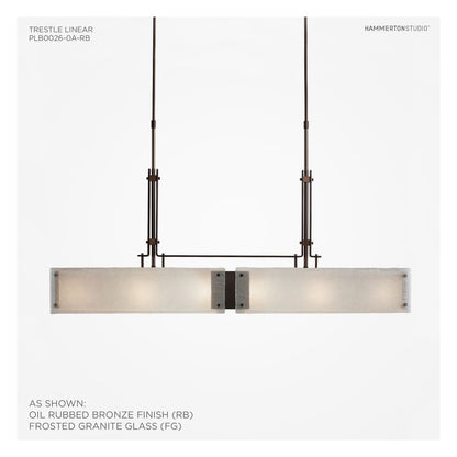 Urban Loft 44" Wide Artisan Crafted Linear Chandelier with Hand Textured Glass