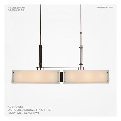 Urban Loft 44" Wide Artisan Crafted Linear LED Chandelier with Hand Textured Glass