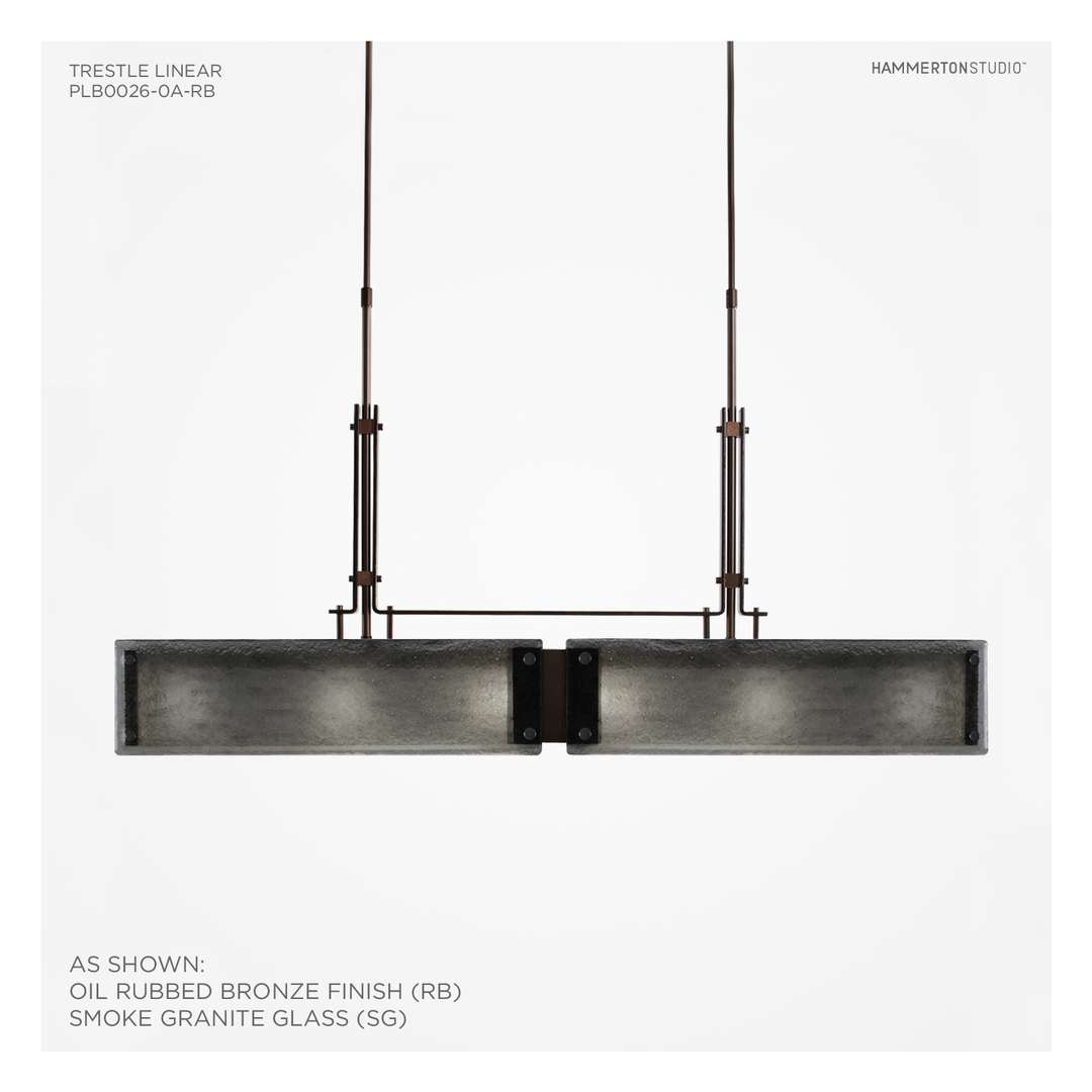 Urban Loft 44" Wide Artisan Crafted Linear LED Chandelier with Hand Textured Glass