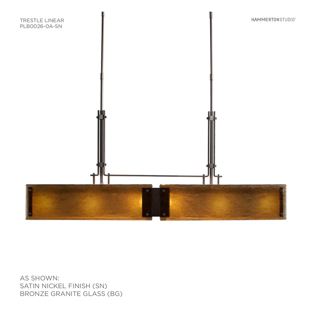 Urban Loft 44" Wide Artisan Crafted Linear Chandelier with Hand Textured Glass