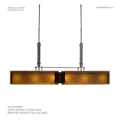 Urban Loft 44" Wide Artisan Crafted Linear LED Chandelier with Hand Textured Glass