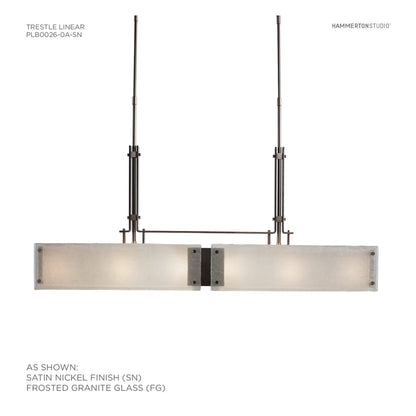 Urban Loft 44" Wide Artisan Crafted Linear LED Chandelier with Hand Textured Glass