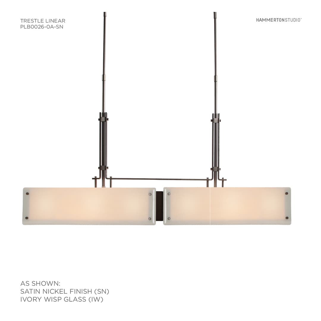 Urban Loft 44" Wide Artisan Crafted Linear Chandelier with Hand Textured Glass