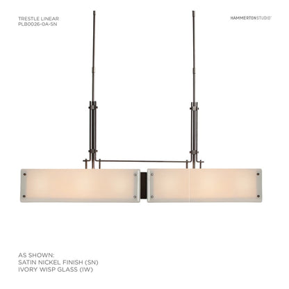 Urban Loft 44" Wide Artisan Crafted Linear Chandelier with Hand Textured Glass