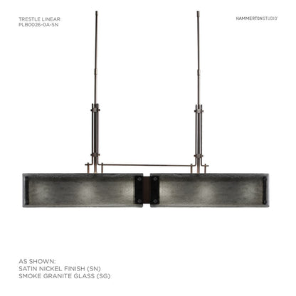 Urban Loft 44" Wide Artisan Crafted Linear Chandelier with Hand Textured Glass